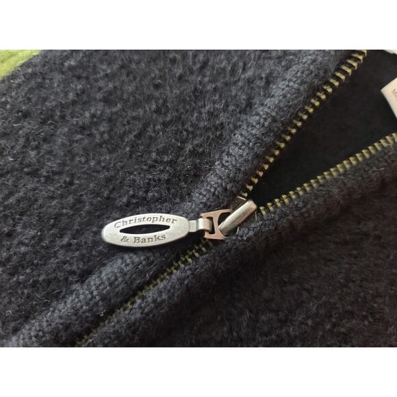 Christopher & Banks wool floral cardigan full zip sweater - small - Picture 8 of 8